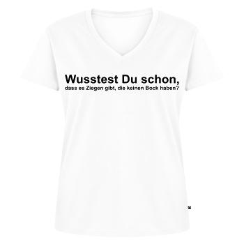 Ziegen die keinen Bock haben - Frauen Premium Bio T-Shirt mit V-Ausschnitt - Weiß - Vorne - AI Model Female 172 dark (172cm)