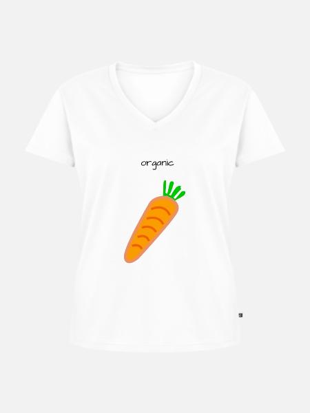 Mõhre - Frauen Premium Bio T-Shirt mit V-Ausschnitt - Weiß