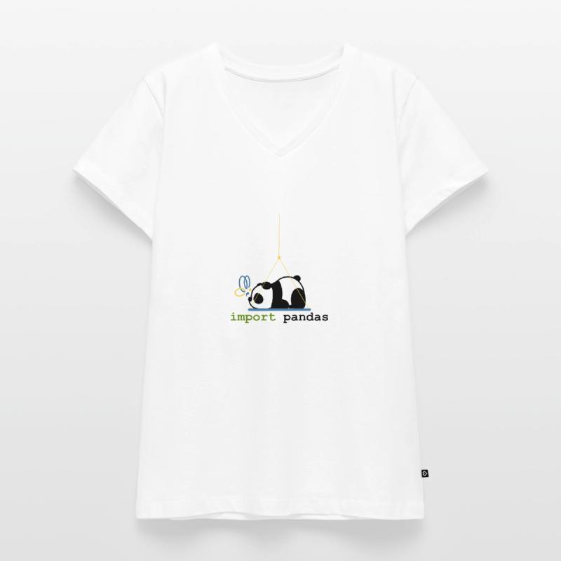 Python-Witze Pandas importieren Programmierung Frauen Premium Bio T-Shirt mit V-Ausschnitt