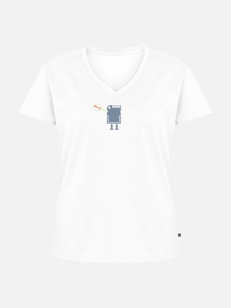 SD Männchen - Frauen Premium Bio T-Shirt mit V-Ausschnitt - Weiß