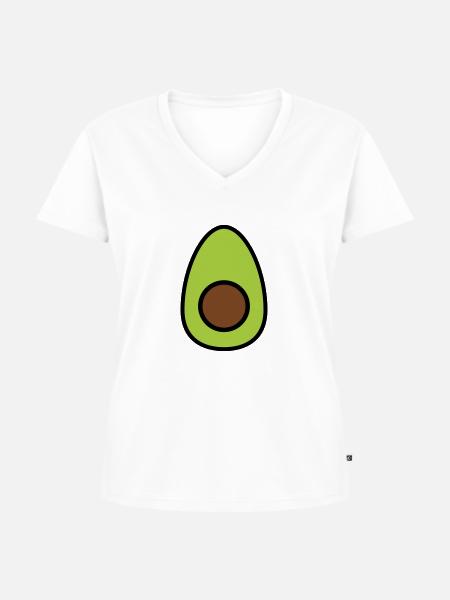 Avocado - Frauen Premium Bio T-Shirt mit V-Ausschnitt - Weiß