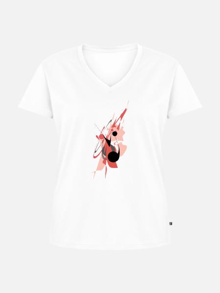 Kraft der Balance - Frauen Premium Bio T-Shirt mit V-Ausschnitt - Weiß
