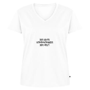 schwippschwager,schwager,der beste schwippschwager - Frauen Premium Bio T-Shirt mit V-Ausschnitt - Weiß - Vorne - AI Model Female 172 dark (172cm)