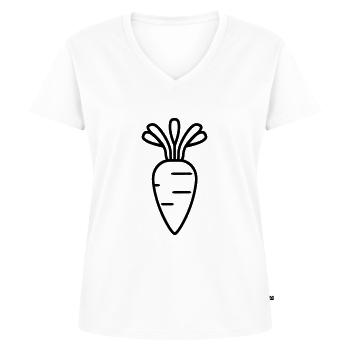 Carotte - T-shirt encolure en V Premium bio Femme - blanc - Devant - AI Model Female 172 dark (172cm)