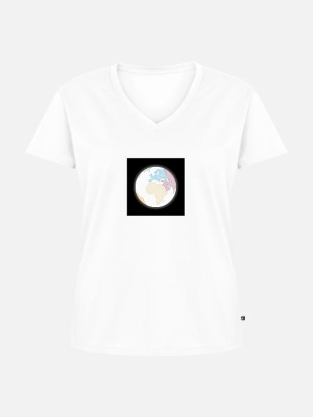 earth - Frauen Premium Bio T-Shirt mit V-Ausschnitt - Weiß
