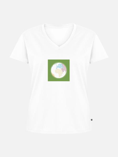 earth - Frauen Premium Bio T-Shirt mit V-Ausschnitt - Weiß
