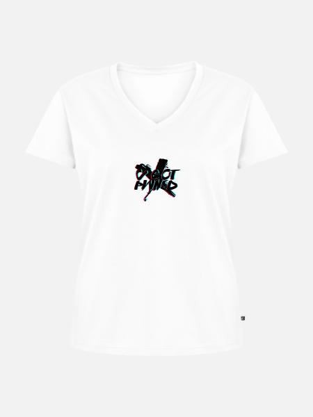 Pwned glitch X - Frauen Premium Bio T-Shirt mit V-Ausschnitt - Weiß