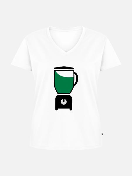 Blender - Frauen Premium Bio T-Shirt mit V-Ausschnitt - Weiß