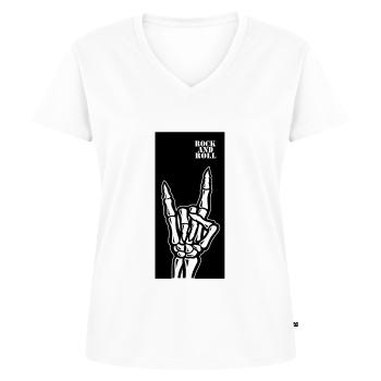 Rock 'n' Roll - Frauen Premium Bio T-Shirt mit V-Ausschnitt - Weiß - Vorne - AI Model Female 172 dark (172cm)