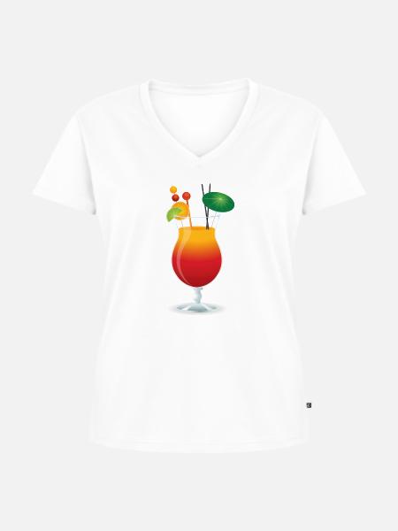 Sommer-Schwingungen - Frauen Premium Bio T-Shirt mit V-Ausschnitt - Weiß