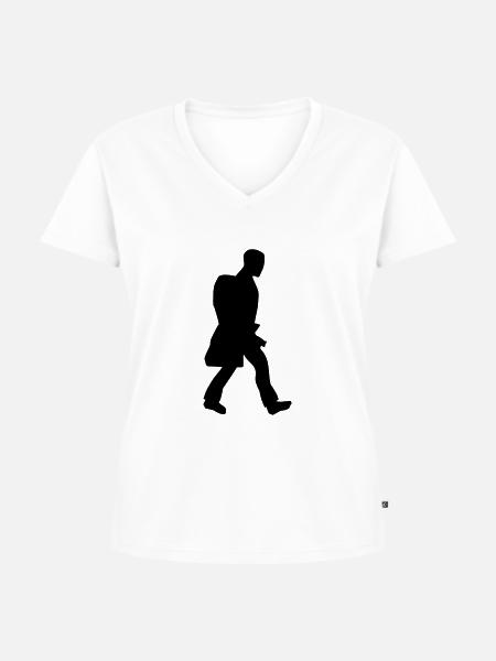 wanderer - Frauen Premium Bio T-Shirt mit V-Ausschnitt - Weiß
