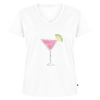 cosmopolite - T-shirt encolure en V Premium bio Femme - blanc - Devant - AI Model Female 172 dark (172cm)