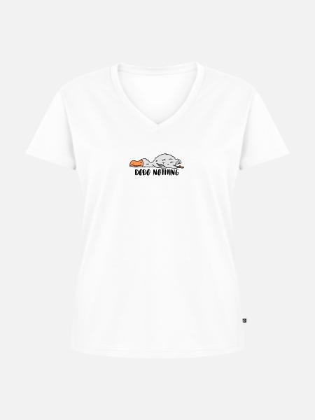 Dodo nothing - Frauen Premium Bio T-Shirt mit V-Ausschnitt - Weiß