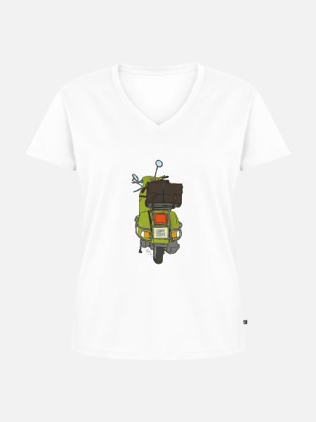 2 Räder - Frauen Premium Bio T-Shirt mit V-Ausschnitt - Weiß