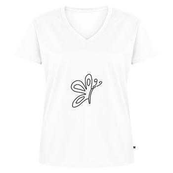Papillons - T-shirt encolure en V Premium bio Femme - blanc - Devant - AI Model Female 172 dark (172cm)