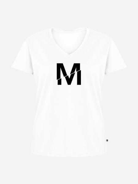 M broken - Frauen Premium Bio T-Shirt mit V-Ausschnitt - Weiß
