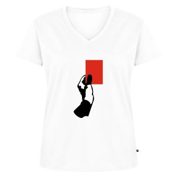 Rote Karte! - T-shirt encolure en V Premium bio Femme - blanc - Devant - AI Model Female 172 dark (172cm)