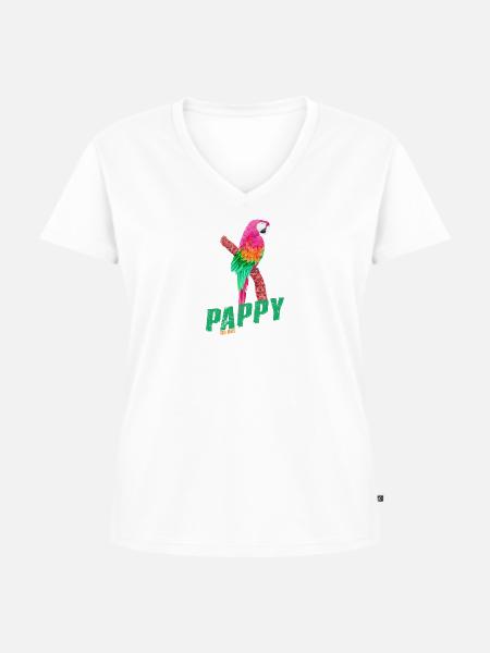 PAPPY - Frauen Premium Bio T-Shirt mit V-Ausschnitt - Weiß