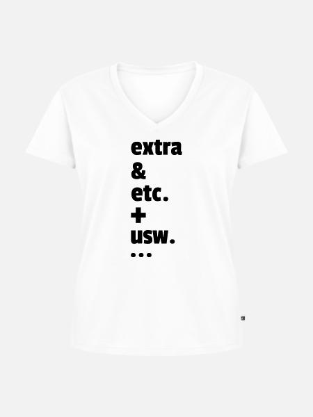 und mehr - Frauen Premium Bio T-Shirt mit V-Ausschnitt - Weiß