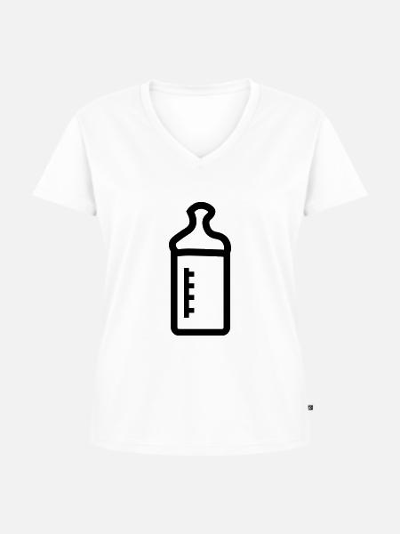 babyflasche - Frauen Premium Bio T-Shirt mit V-Ausschnitt - Weiß