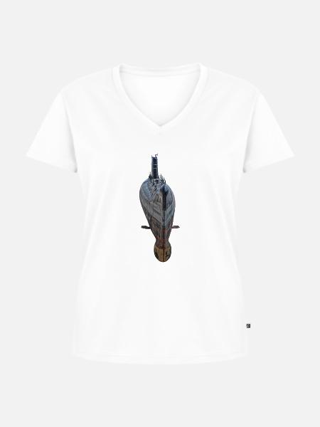 U-boot - Frauen Premium Bio T-Shirt mit V-Ausschnitt - Weiß