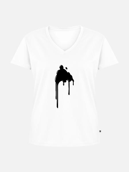 Klecks flecken - Frauen Premium Bio T-Shirt mit V-Ausschnitt - Weiß