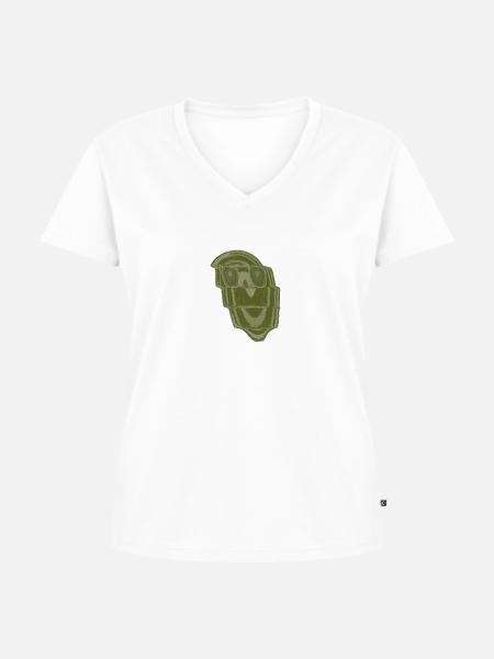 smile - Frauen Premium Bio T-Shirt mit V-Ausschnitt - Weiß