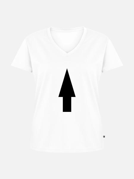 Pfeil - Frauen Premium Bio T-Shirt mit V-Ausschnitt - Weiß