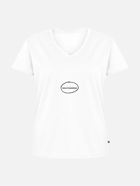 Nerd Today Boss Tomorrow - Frauen Premium Bio T-Shirt mit V-Ausschnitt - Weiß