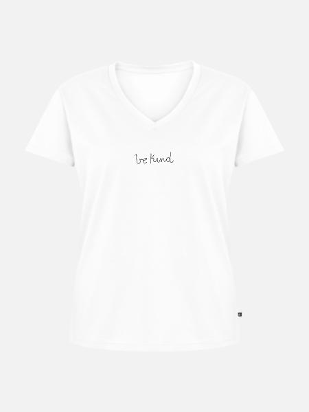 Sei nett - Frauen Premium Bio T-Shirt mit V-Ausschnitt - Weiß