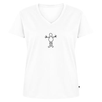 Male - sw - Women's Premium Organic V-neck T-shirt - white - Front - AI Model Female 172 dark (172cm)