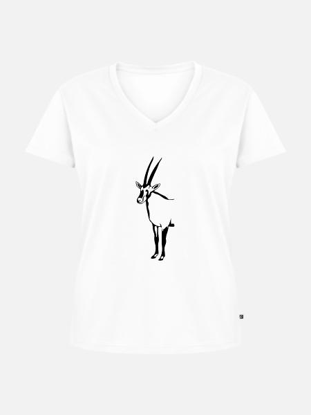 Oryx - Antilope - Antelope - Frauen Premium Bio T-Shirt mit V-Ausschnitt - Weiß