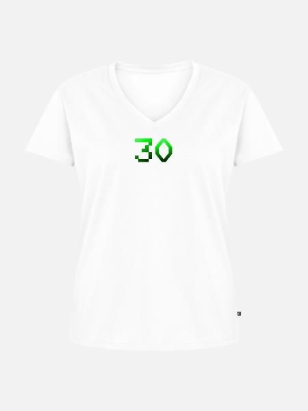 schenken, 30 Pixelig - Frauen Premium Bio T-Shirt mit V-Ausschnitt - Weiß