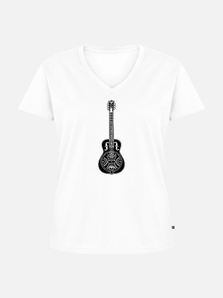 Dobro Senkrecht 1C - Frauen Premium Bio T-Shirt mit V-Ausschnitt - Weiß