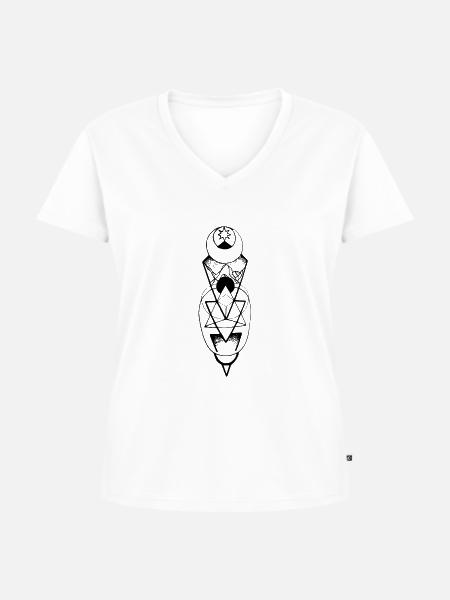 Geometrisch - Frauen Premium Bio T-Shirt mit V-Ausschnitt - Weiß
