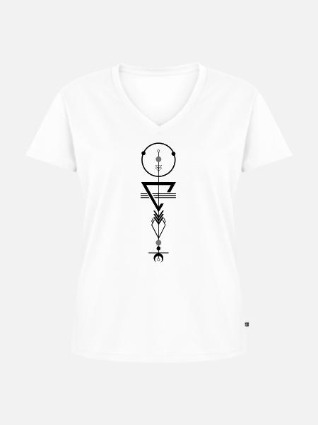 ARMONIE 3 - Frauen Premium Bio T-Shirt mit V-Ausschnitt - Weiß