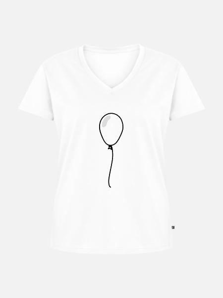 Luftballon - Frauen Premium Bio T-Shirt mit V-Ausschnitt - Weiß