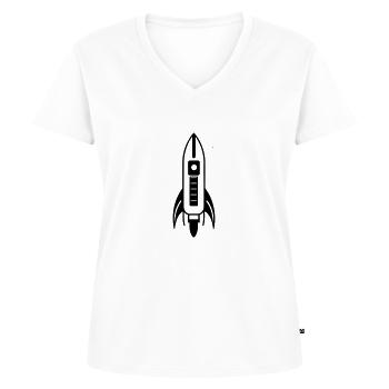 Rakete - Frauen Premium Bio T-Shirt mit V-Ausschnitt - Weiß - Vorne - AI Model Female 172 dark (172cm)