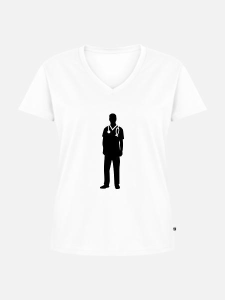 Krankenpfleger - Frauen Premium Bio T-Shirt mit V-Ausschnitt - Weiß