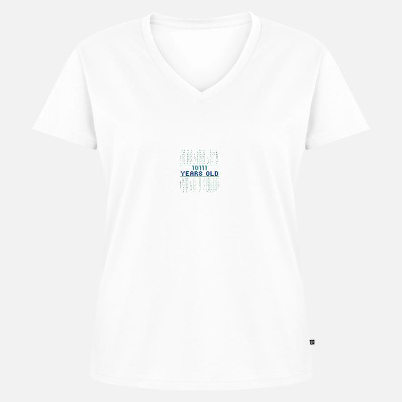 23rd Birthday 23 years old Binary Code Coder - Women's Premium Organic V-neck T-shirt - white