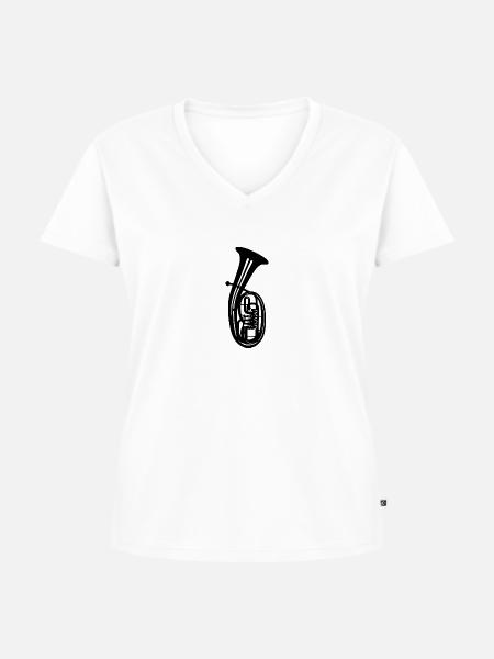 Tenorhorn - Frauen Premium Bio T-Shirt mit V-Ausschnitt - Weiß