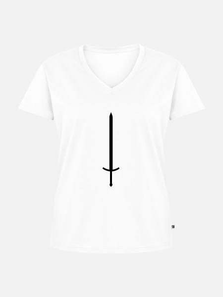 Schwert 3 - Frauen Premium Bio T-Shirt mit V-Ausschnitt - Weiß