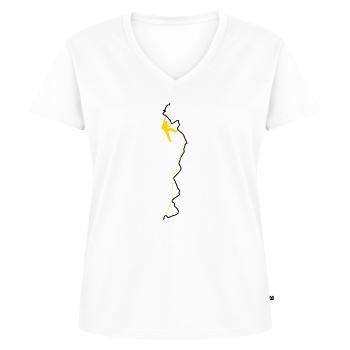 Klettern - Frauen Premium Bio T-Shirt mit V-Ausschnitt - Weiß - Vorne - AI Model Female 172 dark (172cm)