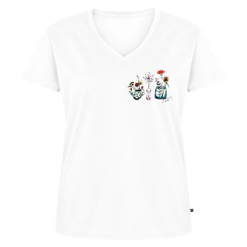 Blumenvasen - Frauen Premium Bio T-Shirt mit V-Ausschnitt - Weiß - Vorne - AI Model Female 172 dark (172cm)