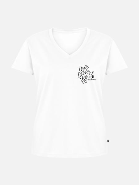 Mutterliebe Kuh - Frauen Premium Bio T-Shirt mit V-Ausschnitt - Weiß