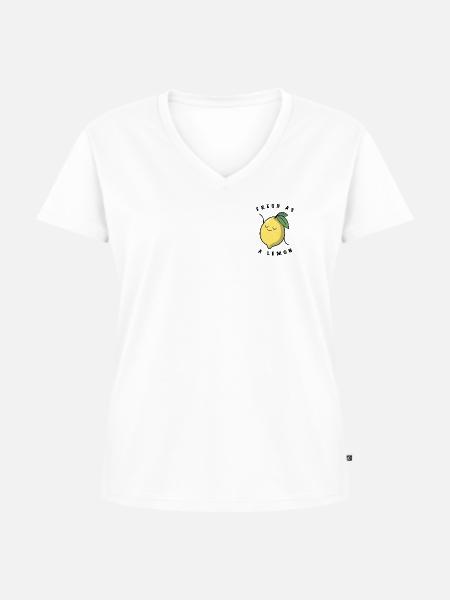 fresh as a lemon - Frauen Premium Bio T-Shirt mit V-Ausschnitt - Weiß