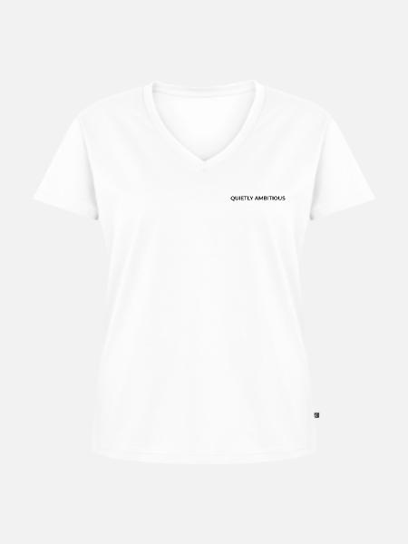 Introvertiertes Ehrgeiz-Zitat - Frauen Premium Bio T-Shirt mit V-Ausschnitt - Weiß