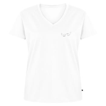 angel - Women's Premium Organic V-neck T-shirt - white - Front - AI Model Female 172 dark (172cm)