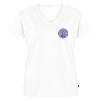 Human Design "Chart" her - Frauen Premium Bio T-Shirt mit V-Ausschnitt - Weiß - Vorne - AI Model Female 172 dark (172cm)
