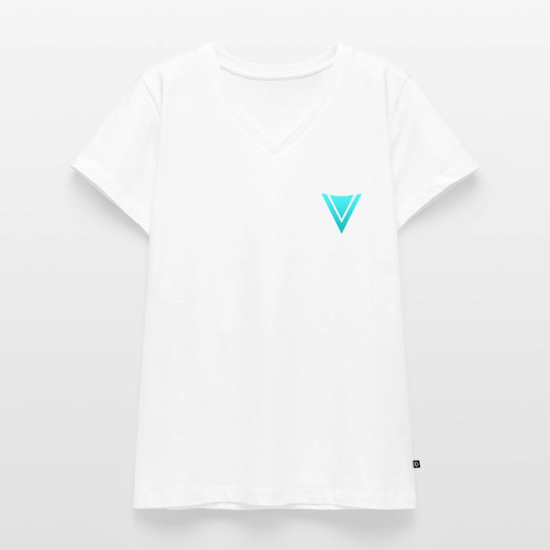 FronzeDE Basic Türkis Frauen Premium Bio T-Shirt mit V-Ausschnitt